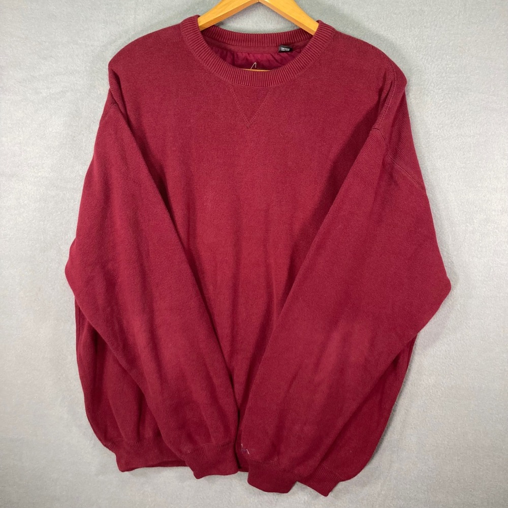 Greg‎ Norman Sweater Mens XL Red Crew Neck Pullover Golf Knit